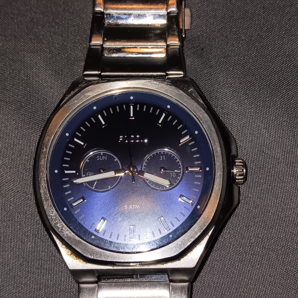 Men Silver Fossil Watch